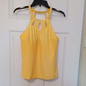 Yellow Sz L, tankini Top Bathing Suit With Keyhole Design. Beautiful New Conditi